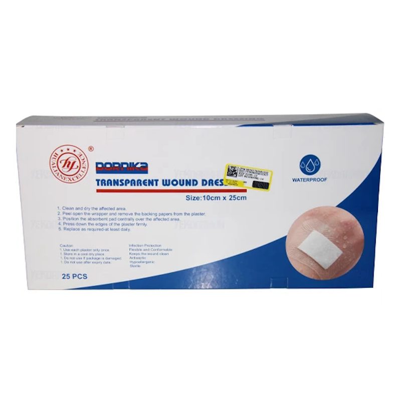 پانسمان شفاف ضدآب درنیکا سایز 10×25 سانتیمتر بسته 25 عددی